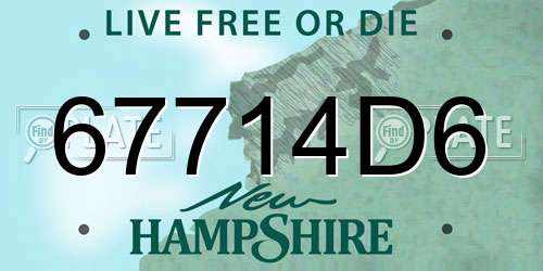 67714D6 New Hampshire License Plate