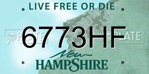 6773HF New Hampshire License Plate