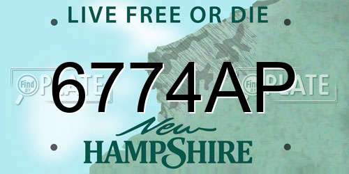 6774AP New Hampshire License Plate