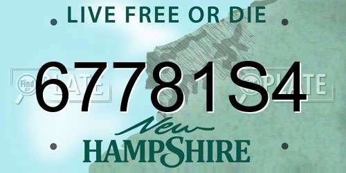 67781S4 New Hampshire License Plate