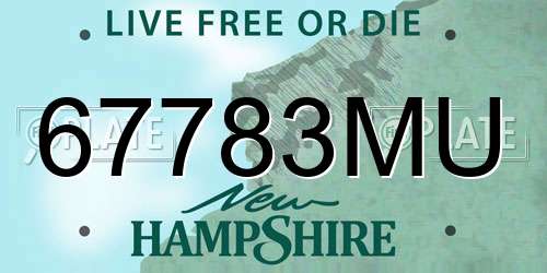 67783MU New Hampshire License Plate