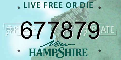 677879 New Hampshire License Plate