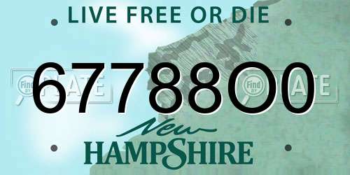 67788O0 New Hampshire License Plate