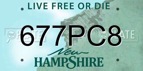 677PC8 New Hampshire License Plate