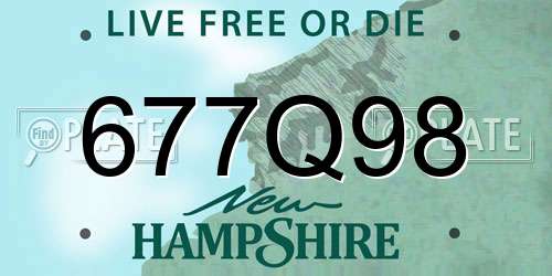 677Q98 New Hampshire License Plate