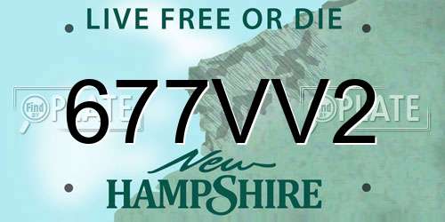 677VV2 New Hampshire License Plate