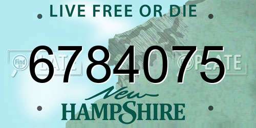 6784075 New Hampshire License Plate
