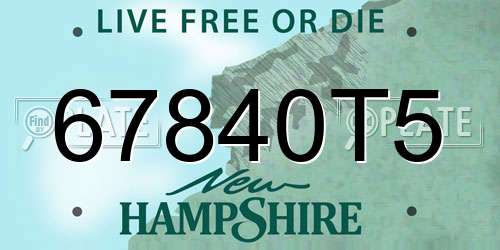 67840T5 New Hampshire License Plate
