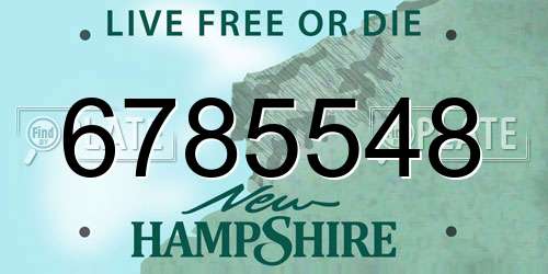 6785548 New Hampshire License Plate