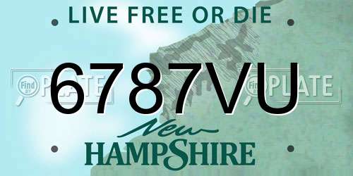 6787VU New Hampshire License Plate