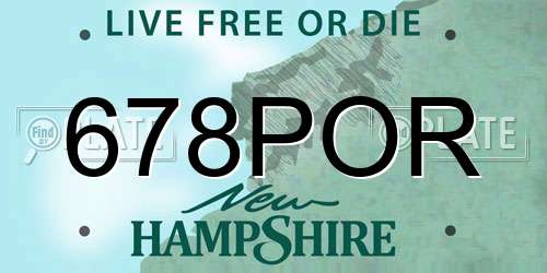 678POR New Hampshire License Plate