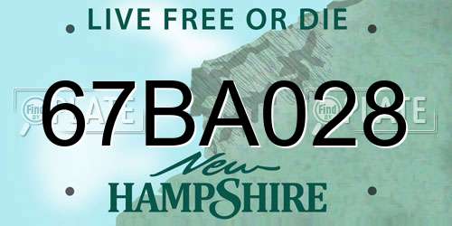 67BA028 New Hampshire License Plate