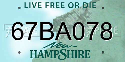 67BA078 New Hampshire License Plate