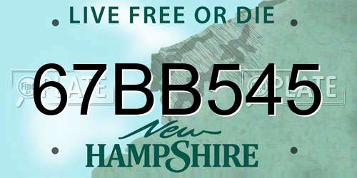 67BB545 New Hampshire License Plate