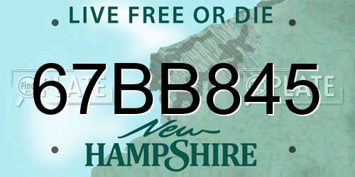 67BB845 New Hampshire License Plate