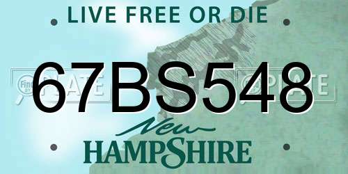 67BS548 New Hampshire License Plate
