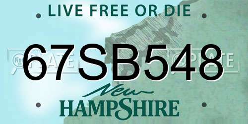 67SB548 New Hampshire License Plate
