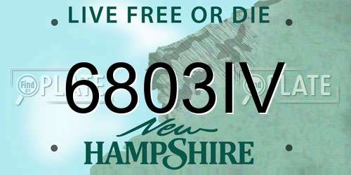 6803IV New Hampshire License Plate