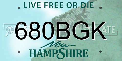 680BGK New Hampshire License Plate
