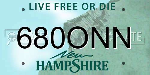 680ONN New Hampshire License Plate