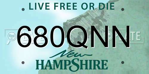 680QNN New Hampshire License Plate