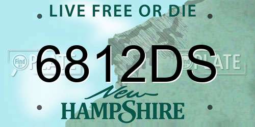 6812DS New Hampshire License Plate