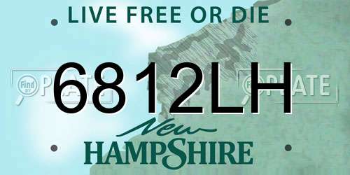 6812LH New Hampshire License Plate