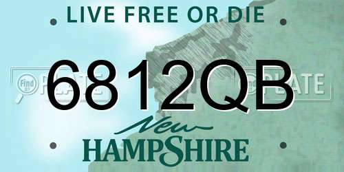 6812QB New Hampshire License Plate