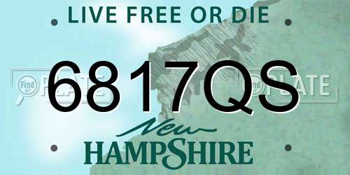 6817QS New Hampshire License Plate