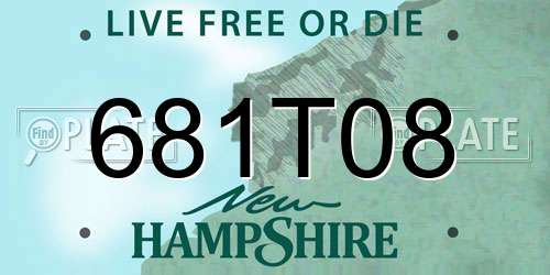 681T08 New Hampshire License Plate