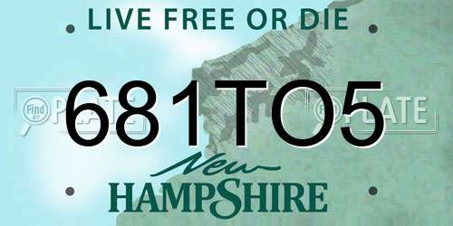 681TO5 New Hampshire License Plate