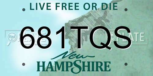 681TQS New Hampshire License Plate