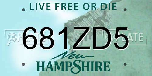 681ZD5 New Hampshire License Plate
