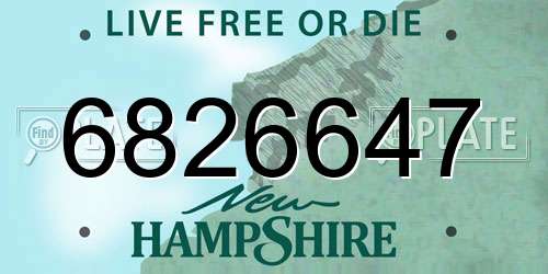 6826647 New Hampshire License Plate