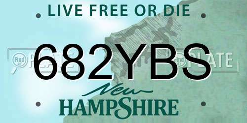682YBS New Hampshire License Plate
