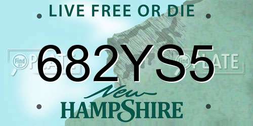 682YS5 New Hampshire License Plate