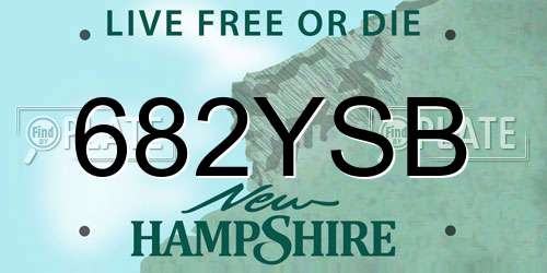 682YSB New Hampshire License Plate