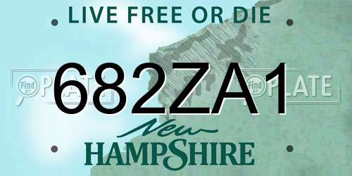 682ZA1 New Hampshire License Plate