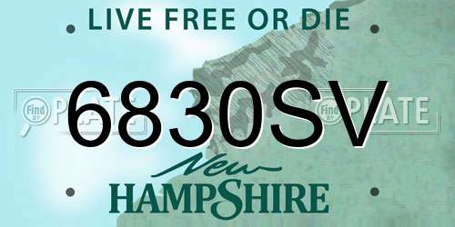 6830SV New Hampshire License Plate