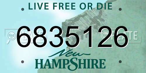 6835126 New Hampshire License Plate