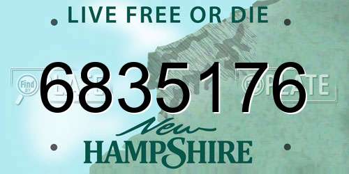 6835176 New Hampshire License Plate
