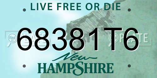 68381T6 New Hampshire License Plate