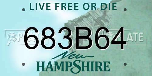 683B64 New Hampshire License Plate