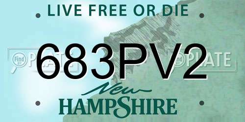 683PV2 New Hampshire License Plate