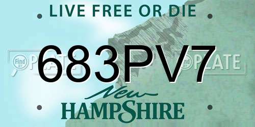 683PV7 New Hampshire License Plate