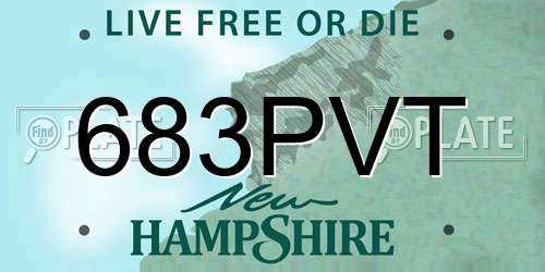 683PVT New Hampshire License Plate