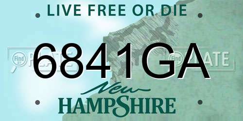 6841GA New Hampshire License Plate