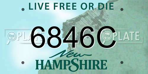 6846C New Hampshire License Plate