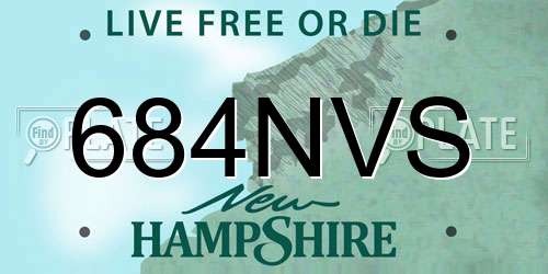 684NVS New Hampshire License Plate