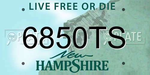 6850TS New Hampshire License Plate